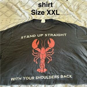 Black T-Shirt with Red Lobster Graphic